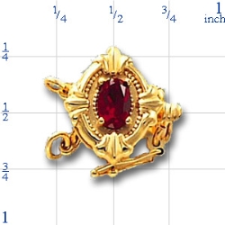 80890 Garnet Bracelet Slide Clasp 
